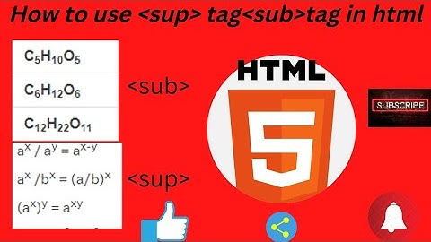 How to use sub tags and sup tag in HTML | HTML me sub or sup tag kaise lagaye