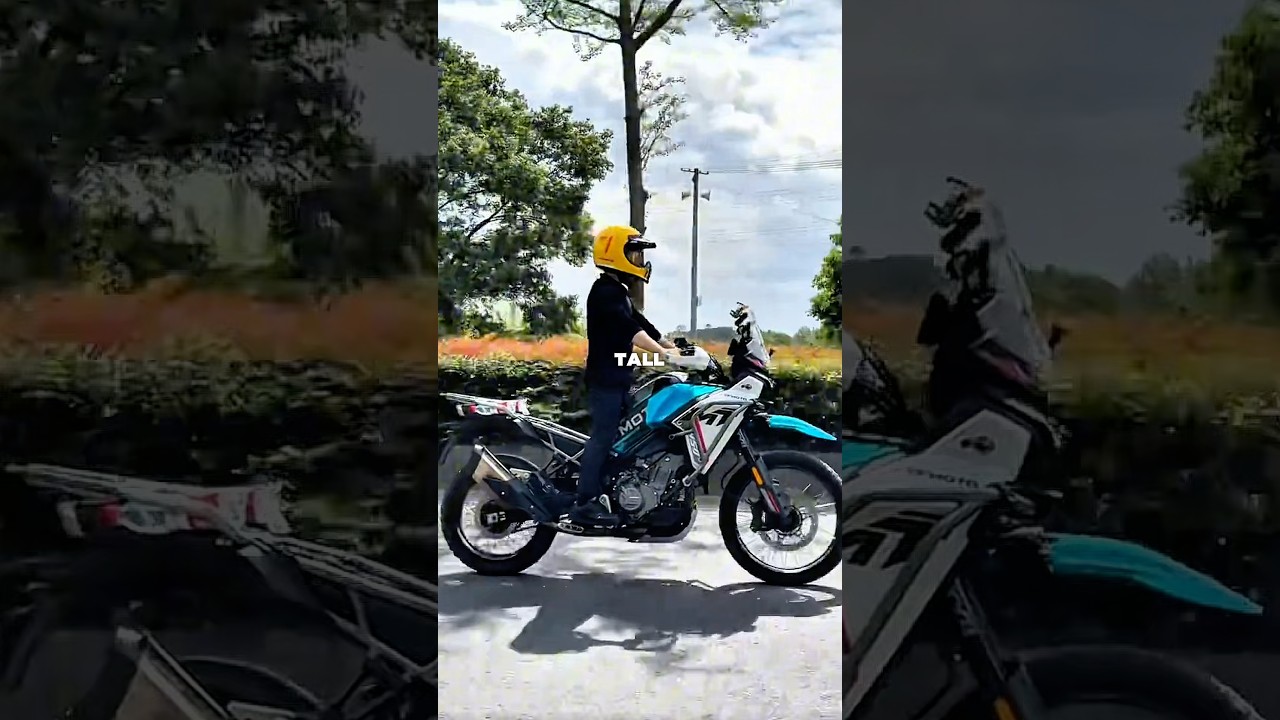Tall bike no problem, just remove the seat. #cfmoto450mt #bigbike