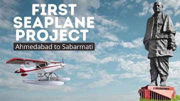 Travel statue of unity  by sea plane