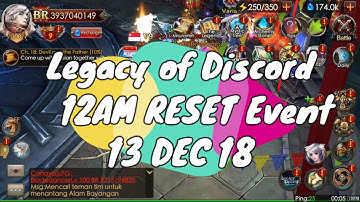 Legacy of  Discord - 13 Dec 2018 12AM Reset Event