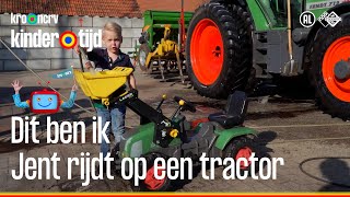 Jent rijdt op een tractor op de boerderij (Kindertijd KRONCRV)