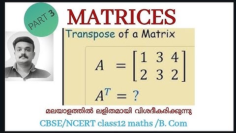 Transpose of  matrix malayalam