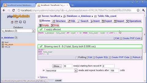Beginner PHP Tutorial-124. Creating a Database Hit Counter Part-2