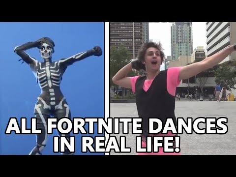 ALL *NEW* FORTNITE DANCES IN REAL LIFE! (Electro Swing, Sprinkler, Headbanger & MORE!)