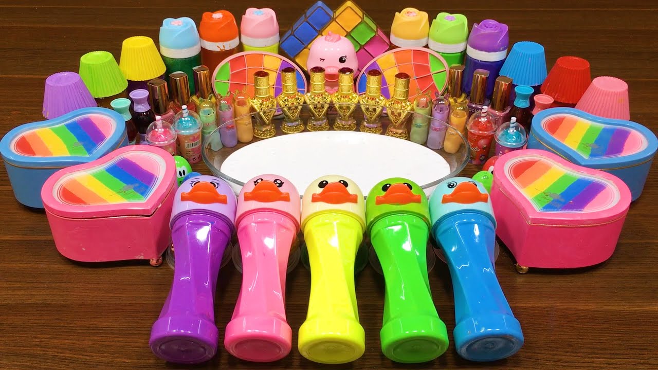 DUCK slime!!! Mixing random into GLOSSY slime!!!Satisfying Nastya Slime