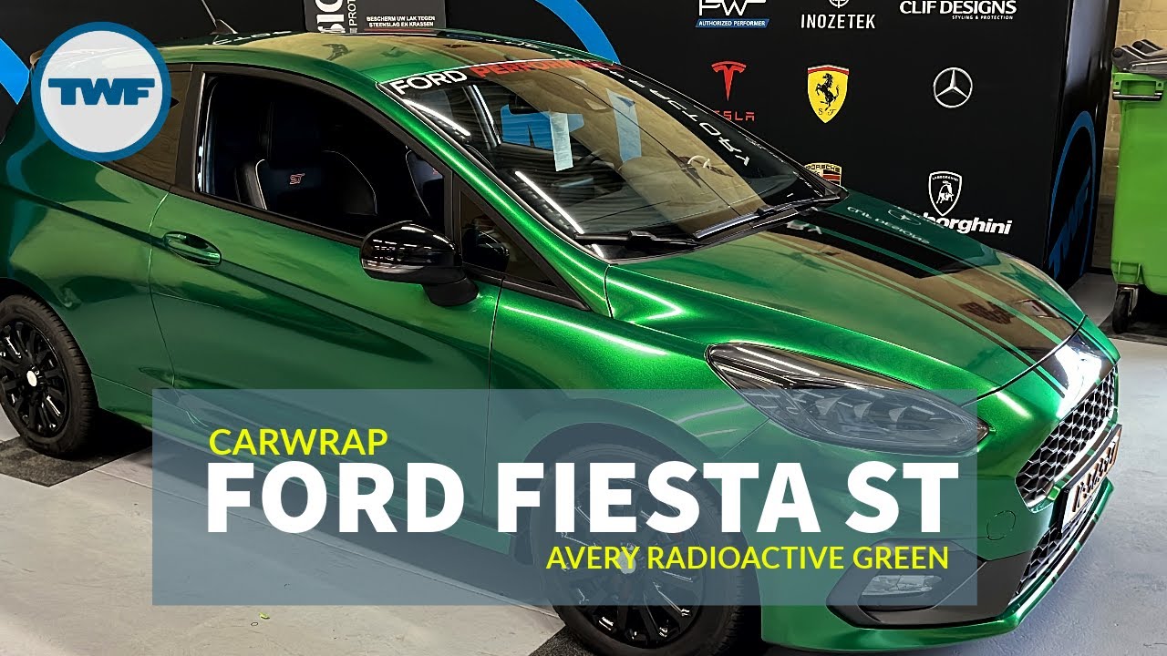 Carwrap Ford Fiesta in Avery Radioactive Green