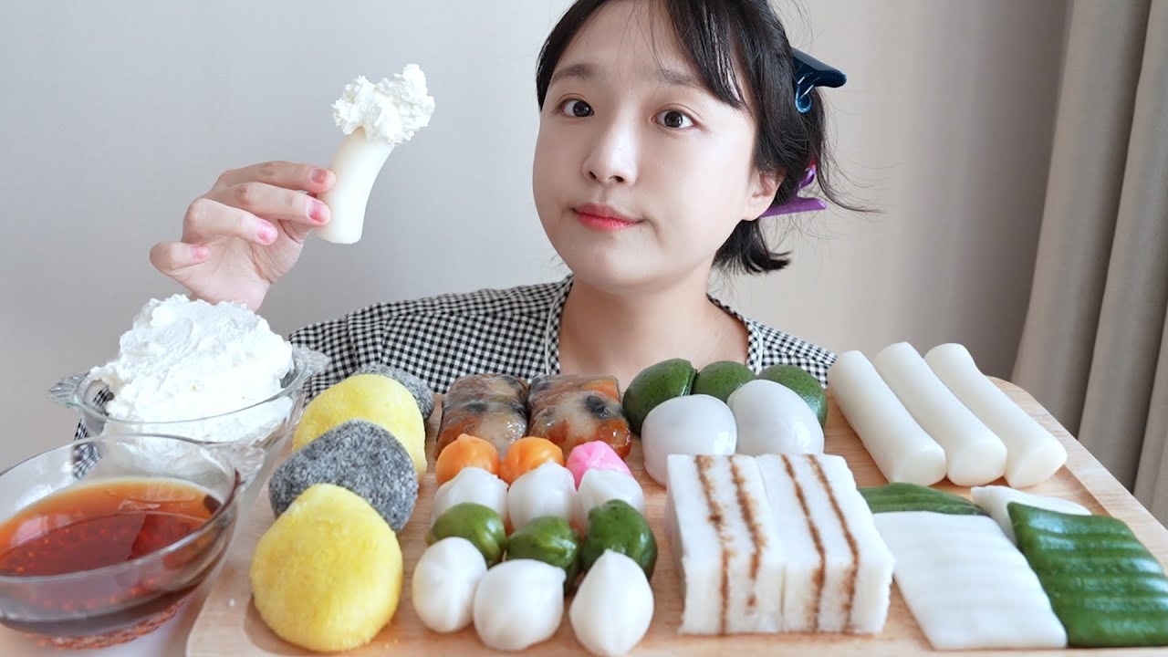 생크림 듬뿍 찍은 각종 떡 먹방☁️꿀떡시리얼,가래떡,익산농협크림떡 등 REALSOUND MUKBANG | Tteok, rice cake :D