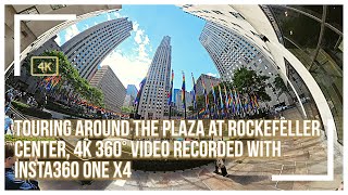 Touring around the Plaza at Rockefeller Center 4K 360 video recorded with Insta3