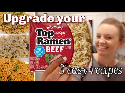 RAMEN NOODLES UPGRADE!! | 3 RECIPES THAT TAKE LESS THAN 10 MINUTES!