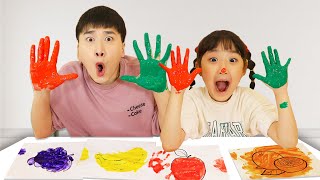 손도장 물감놀이는 너무 재밌어요! 같이 색칠하면서 색깔 공부하세요~ Learn Colors for Kids hands Painting - 슈슈토이 Shushu ToysReview