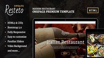 Resteto - One-page Restaurant Premium Template | Themeforest Website Templates and Themes