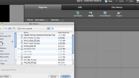 Premiere Elements 9: Set up Project and Import Media