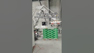 Bad weather will not delay production #palletizer #machine #roboticpalletizer #automobile #robot