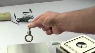 Weighing underhook for density determination, specific gravity, and weighing magnetic materials