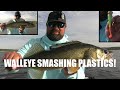 Walleye Smash with Soft Plastics! | The Tickle Tail works!!