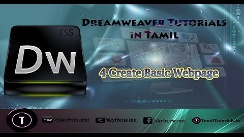 Adobe Dreamweaver Tutorials in Tamil 4 Create Basic Webpage