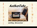 Authors Answer Series # 58: Online forums for writing discussions