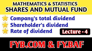 #4 SHARES & MUTUAL FUND l FYB.COM & FY.BAF l MUMBAI UNIVERSITY l EXERCISE & SOLUTION l BY SHEIKH SIR
