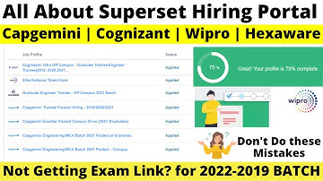 Capgemini | Wipro | Cognizant Applied Through Superset but No Update | 3* Tips to Receive Exam Link
