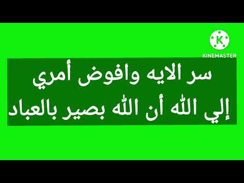 سر الايه وافوض أمري إلي الله أن الله بصير بالعباد