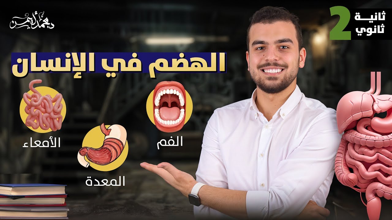 الهضم فى الإنسان🤩- محاضرة 4 ل تانيه ثانوى🖤- الفم والمعدة والأمعاء💣 عظمة لم تراها ولن تراها 😎