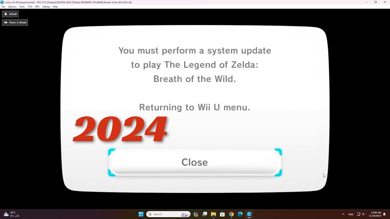 How to Fix Error You Must Perform a System Update to play Zelda BoTW in Cemu  Emulator 