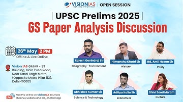 UPSC Prelims 2025 | GS Paper Analysis & Discussion I 26th May, 2 PM