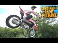 BUILDING NEW JUMPS AND SENDING IT ON MY PITBIKE!