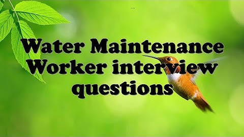 Water Maintenance Worker interview questions