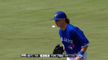 Rasmus makes a running, backhanded catch