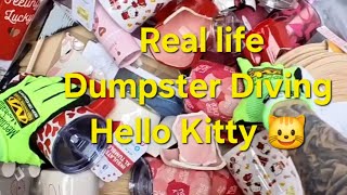 Dumpster diving: The employees tossed out all the Hello Kitty and more !! WOW 😺