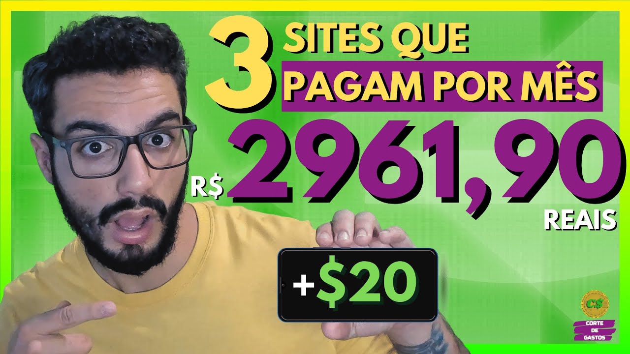 3 sites que te PAGAM 20 dólares por dia e VOCÊ NÃO SABIA! [R$ 2961,90 POR MÊS]!