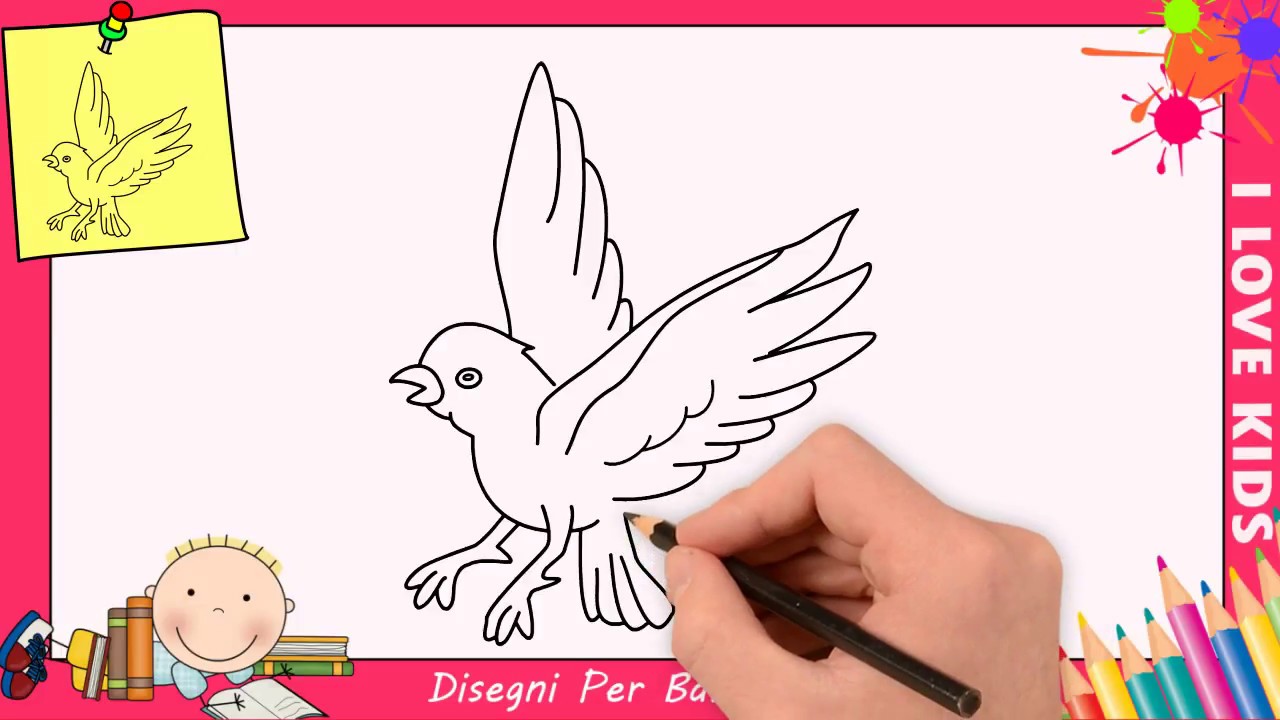 Come Disegnare Un Uccello Facile Passo Per Passo Per Bambini 4 Youtube