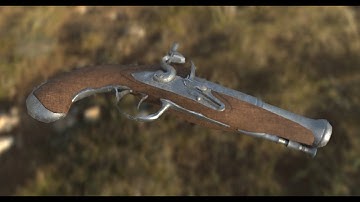 Pistol: Timelapse Blender / Процесс создания Кремниевого Пистоля