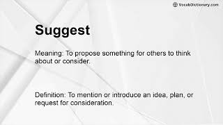 Suggest Meaning