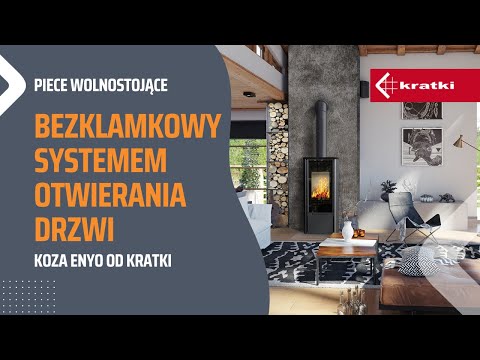 Сталева дров'яна піч-камін Kratki ENYO панорама 8 кВт опалювальна тривалого горіння для приватного будинку, видео 1