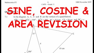 Sine Rule, Cosine Rule and Area Rule-Exam Questions for Grade 11 & 12