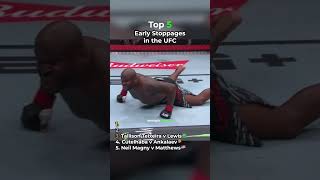Top 5 Early Stoppages in the UFC 😱 #ufc #mma #ufcvideo #earlystoppage