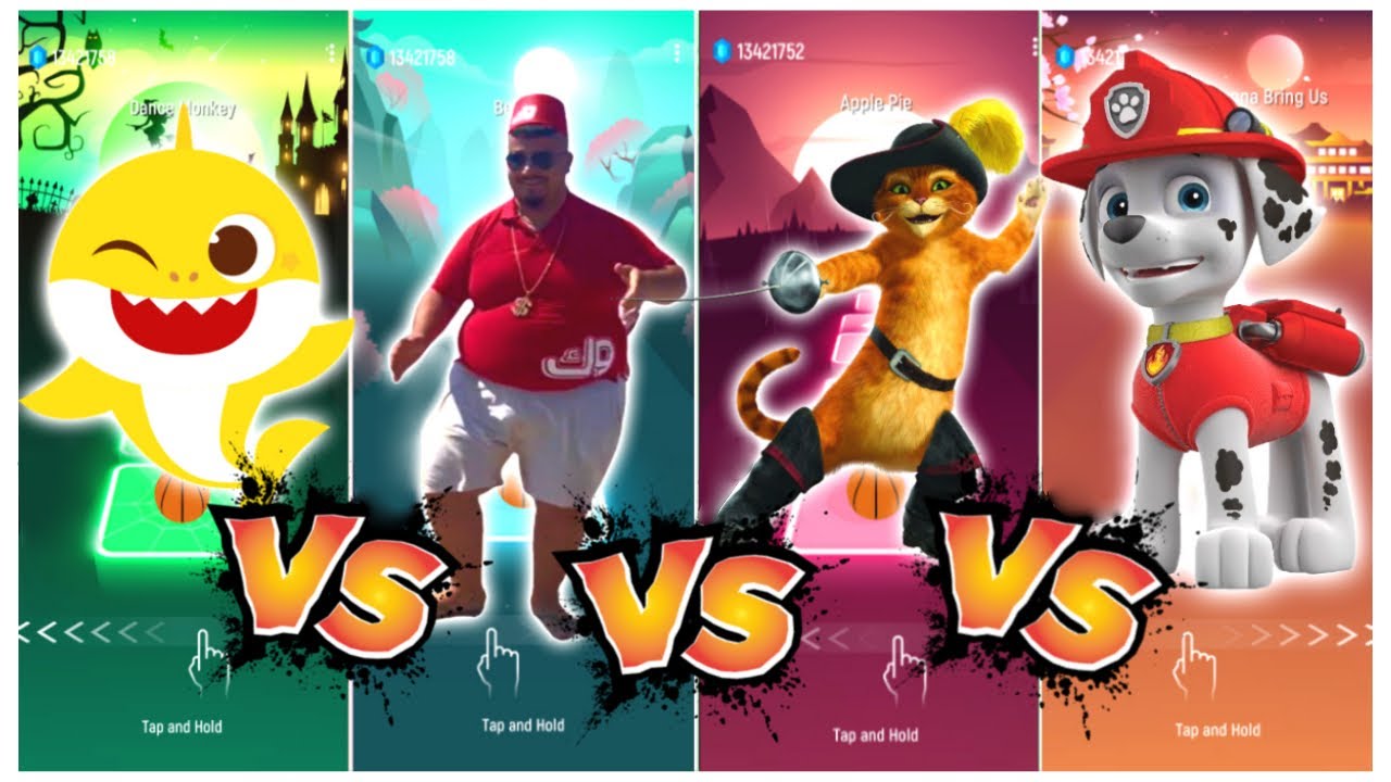 🔴 BABY SHARK 🔴 SKIBIDI BOP YES YES 🔴 CUTE CAT 🔴 PAW PATROL Tiles Hop