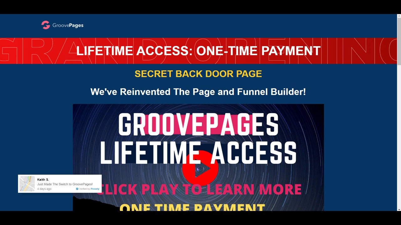 GroovePages  Secret Back Door Page