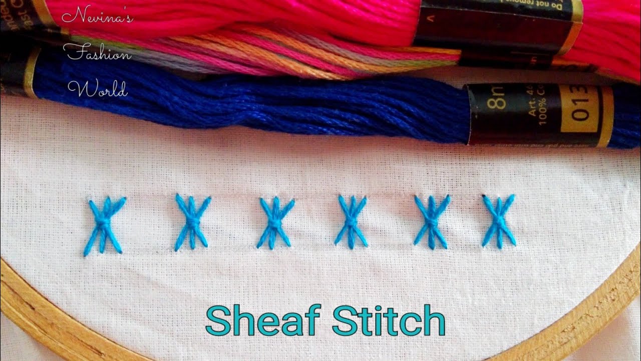 Sheaf Stitch Hand Embroidery Design Tutorial Part 31 YouTube