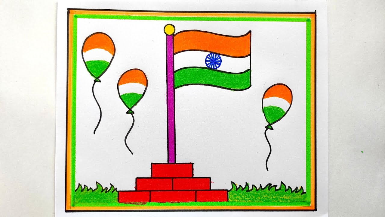 India flag drawing Stock Photos and Images | agefotostock