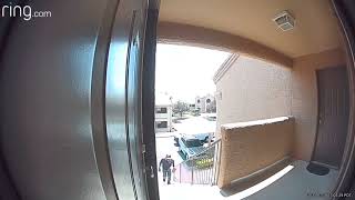 OnTrac Delivery driver throws the package like bowling ball