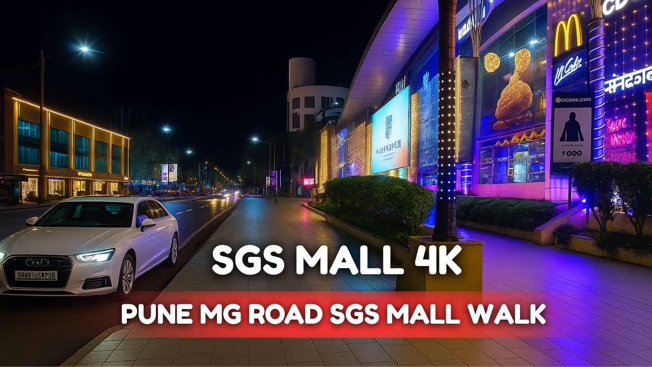 MG ROAD SGS MALL PUNE 4K WALKING TOUR 2025 | Real Street Life & Ambient City Sounds India