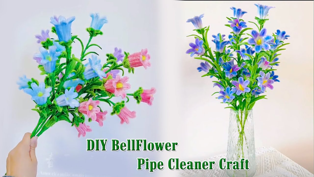 DIY Campanula flower: How to Make Beautiful Flower with Pipe Cleaners (Handmade Gift/Home Decor)