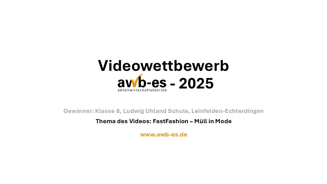 Gewinnervideo 2025   FastFashion   Müll in Mode   AWB Esslingen