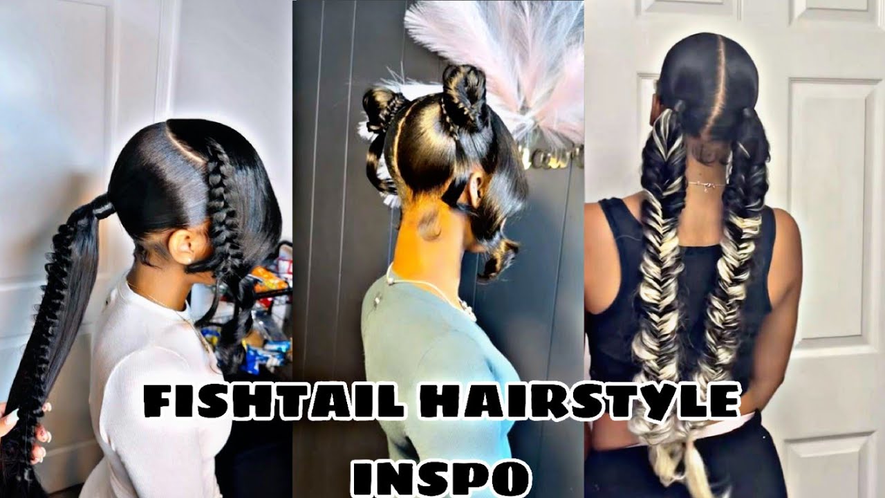FISHTAIL HAIRSTYLE INSPO|KELS♡!|#blackgirltiktok #fishtailhairstyle 