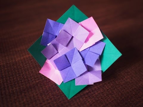 子供用の簡単なあじさいの折り方 Part2 折り紙 Youtube