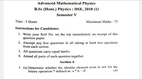 (DSE) Advanced Mathematical Physics-I Question Paper - 3 |Semester - 5 |DSE| B.Sc.(H) Physics| #2018