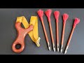 How to make simple slingshot and darts and how to shoot slingshot darts  powerful and accurate